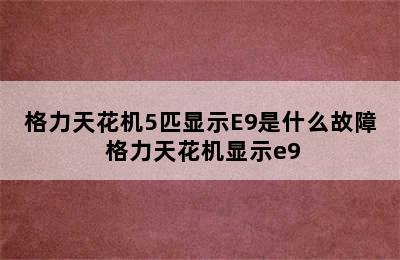 格力天花机5匹显示E9是什么故障 格力天花机显示e9